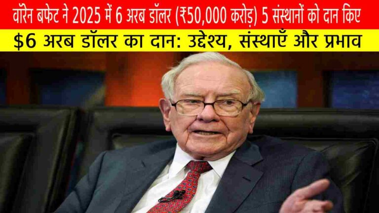 वॉरेन बफेट ने 2025 में 6 अरब डॉलर (₹50,000 करोड़) 5 संस्थानों को दान किए