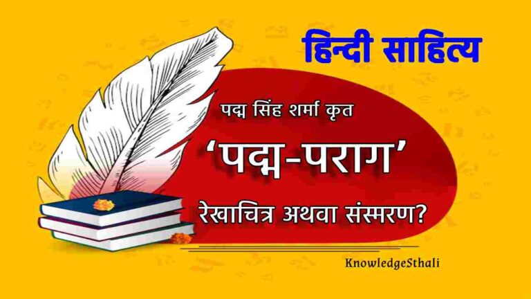 पद्म सिंह शर्मा कृत ‘पद्म-पराग’ : रेखाचित्र अथवा संस्मरण?