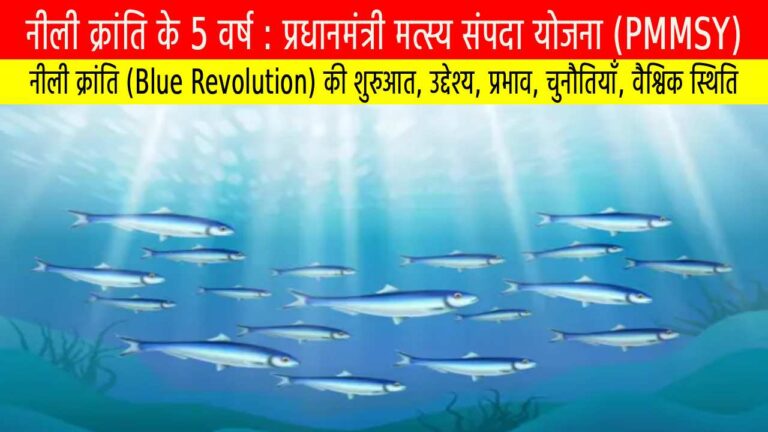 नीली क्रांति के 5 वर्ष : प्रधानमंत्री मत्स्य संपदा योजना (PMMSY)