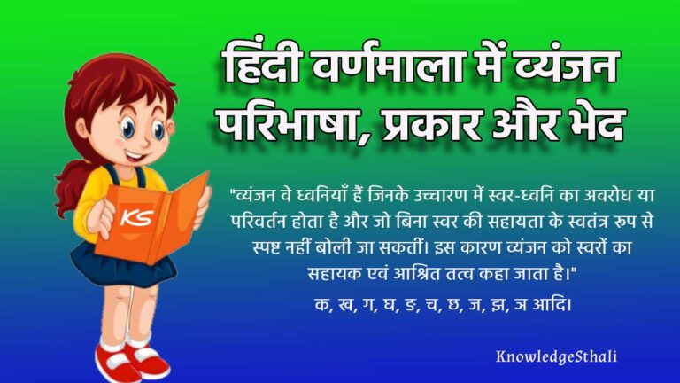 हिंदी वर्णमाला में व्यंजन : परिभाषा, प्रकार और भेद