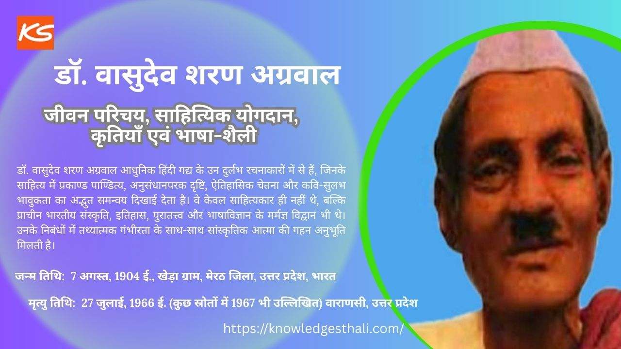 डॉ. वासुदेव शरण अग्रवाल : जीवन, कृतित्व और हिंदी निबंध साहित्य में योगदान