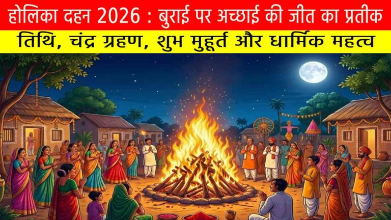 होलिका दहन 2026: तिथि, चंद्र ग्रहण, शुभ मुहूर्त और धार्मिक महत्व